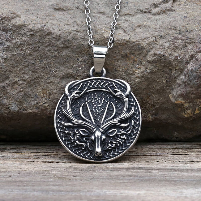 Vintage Elk Stainless Steel Pendant Hover Image