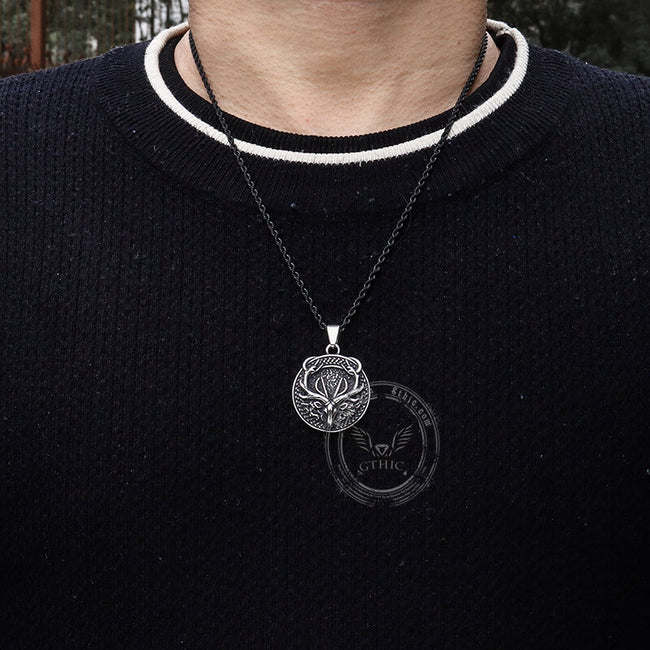 Vintage Elk Stainless Steel Pendant Main Image