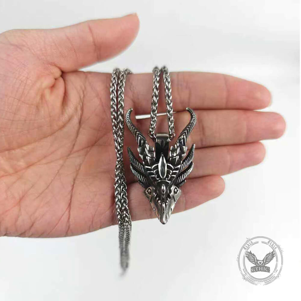 Vintage Evil Dragon Head Stainless Steel Pendant