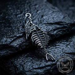 Vintage Fish Skeleton Stainless Steel Pendant