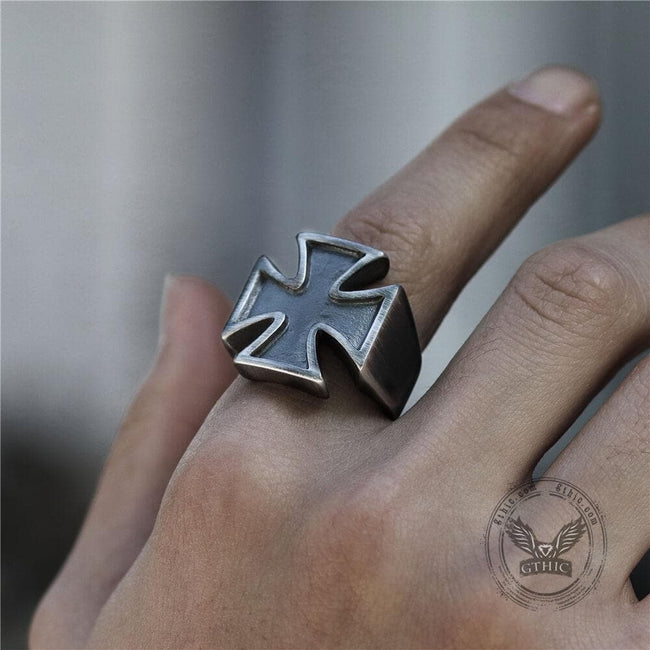 Vintage Iron Cross Stainless Steel Ring Main Image