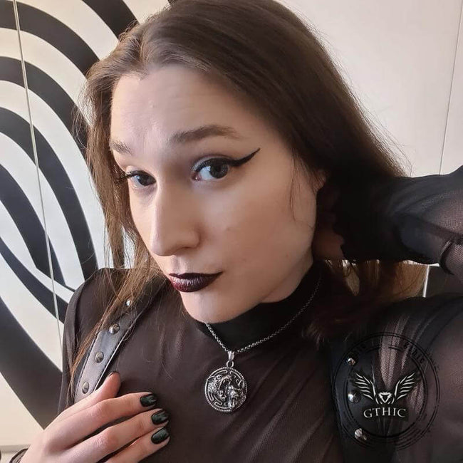 Vintage Nordic Wolf Valknut Stainless Steel Viking Pendant Main Image