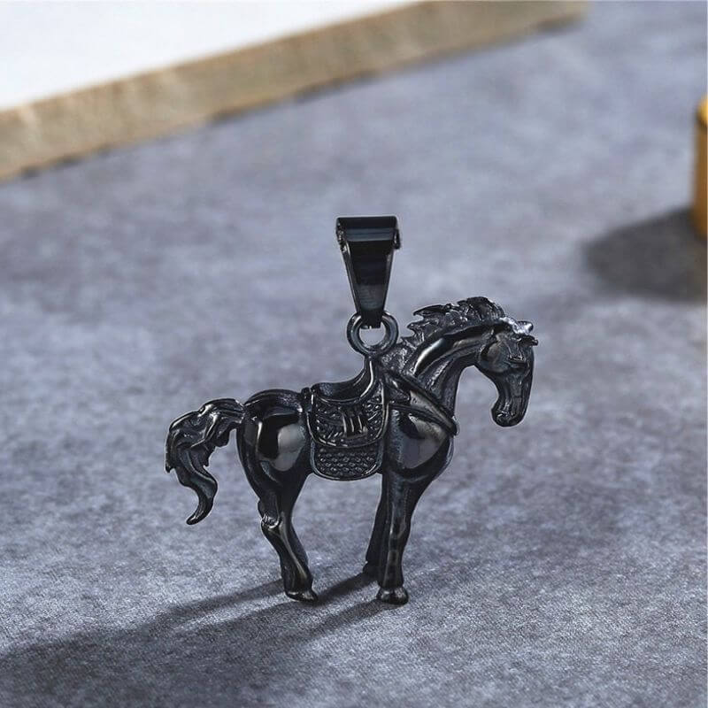 Vintage Prairie Horse Stainless Steel Pendant