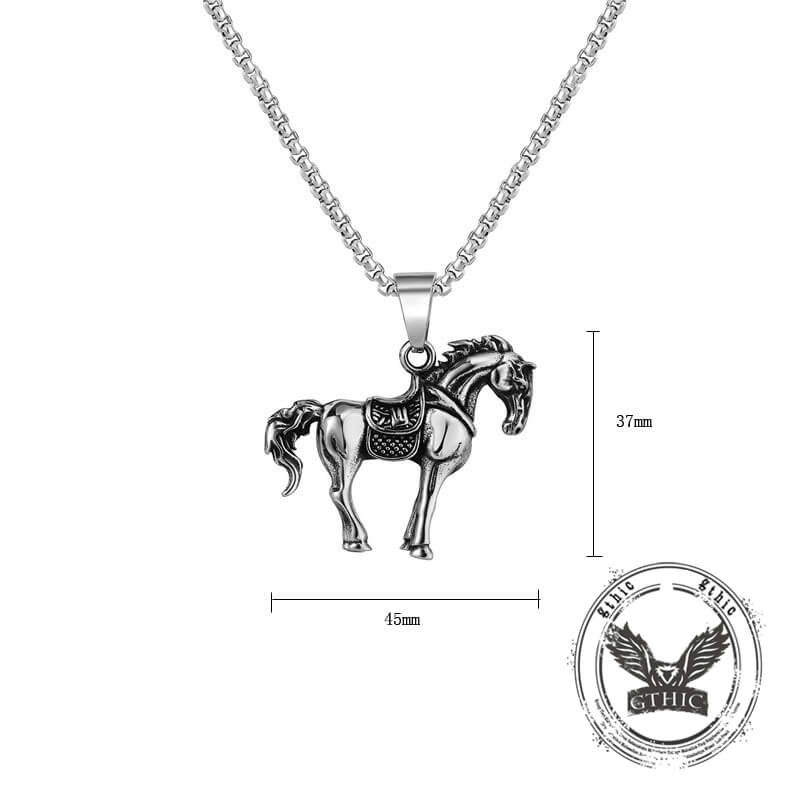 Vintage Prairie Horse Stainless Steel Pendant