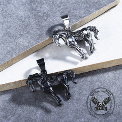 Vintage Prairie Horse Stainless Steel Pendant