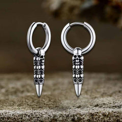 Vintage Stacked Skull Bullet Stainless Steel Earrings