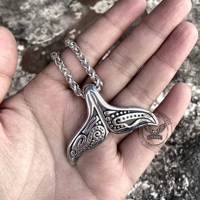 Vintage Whale Tail Stainless Steel Pendant Main Image