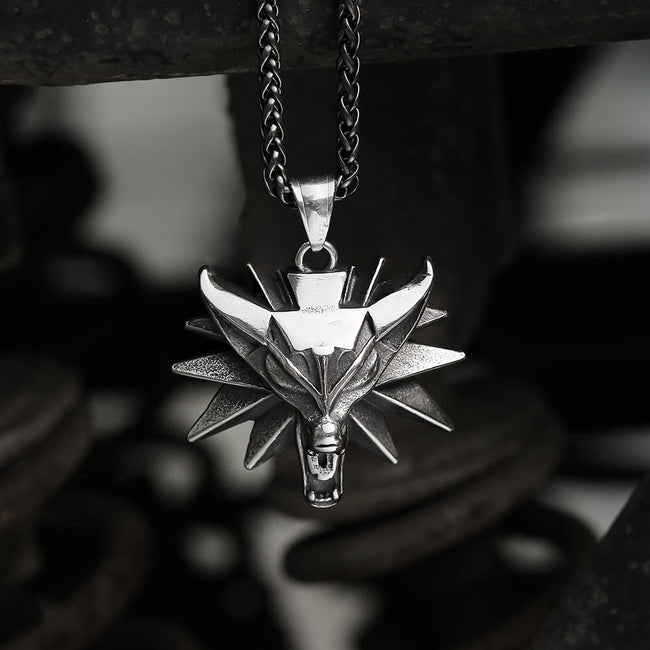 Wild Hunt Wolf Head Stainless Steel Pendant Hover Image
