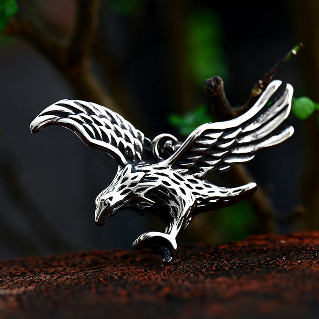 Winged Eagle Stainless Steel Pendant Hover Image