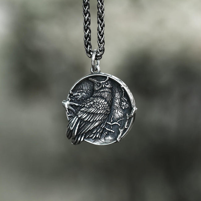 Wisdom Owl Stainless Steel Pendant Hover Image