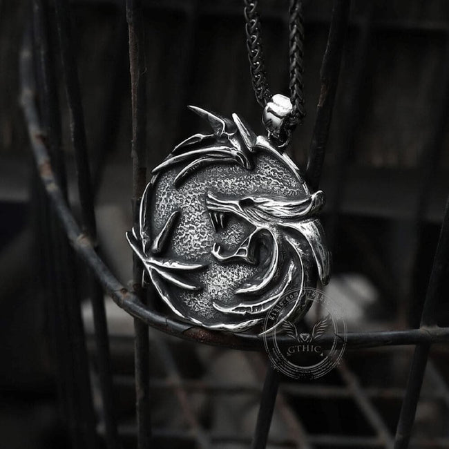 The Medallions Stainless Steel Wolf Pendant Main Image