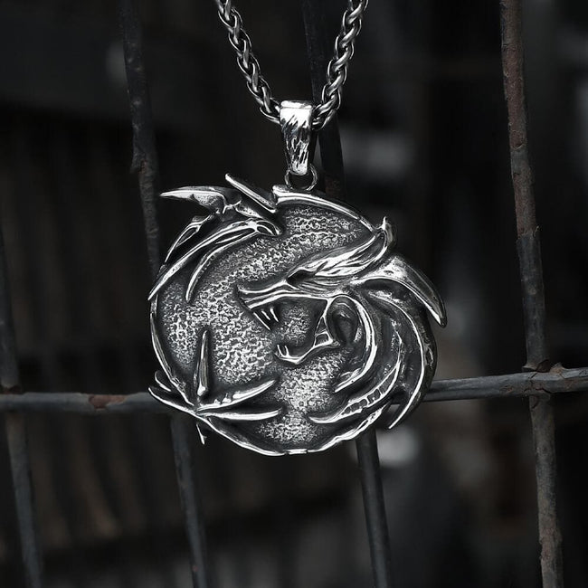 The Medallions Stainless Steel Wolf Pendant Hover Image