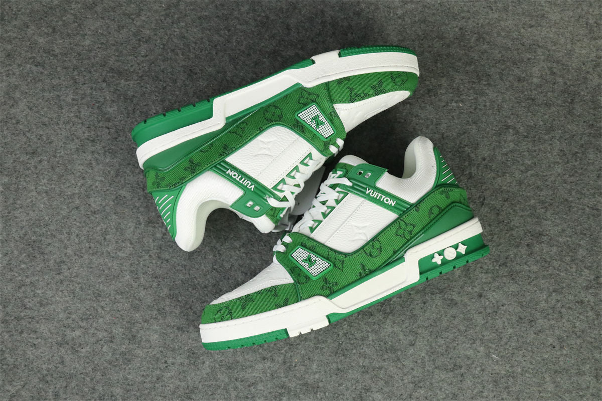 LV Trainer 'Green Monogram Denim'