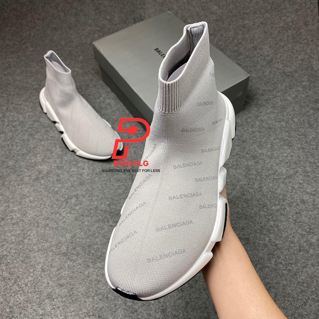 Balenciaga Speed Trainer Mid 'Allover Logo - 'Grey'