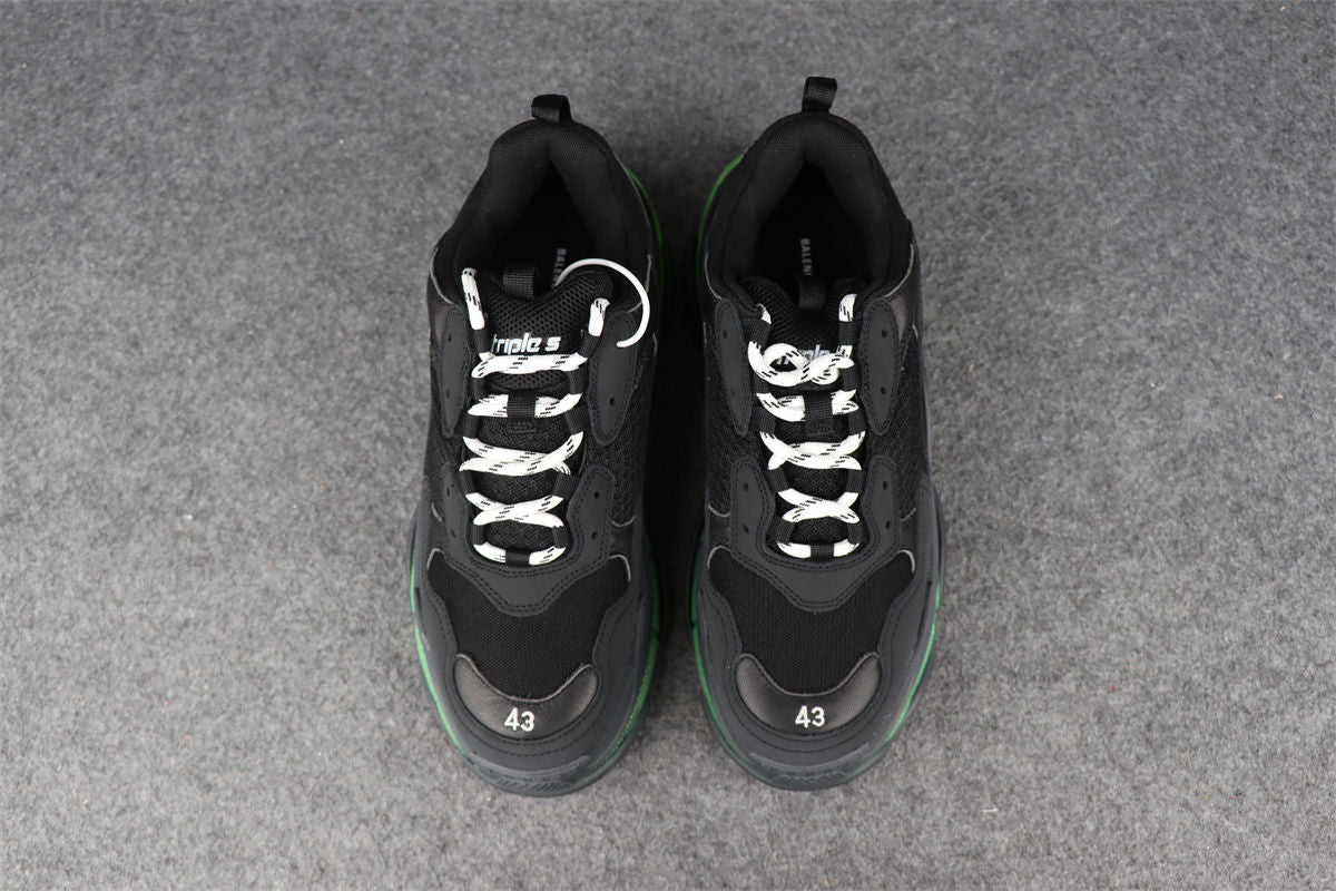 Balenciaga Wmns Triple S Clear Sole ‘Black Green'