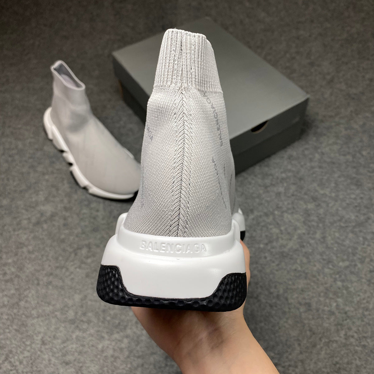Balenciaga Speed Trainer Mid 'Allover Logo - 'Grey'