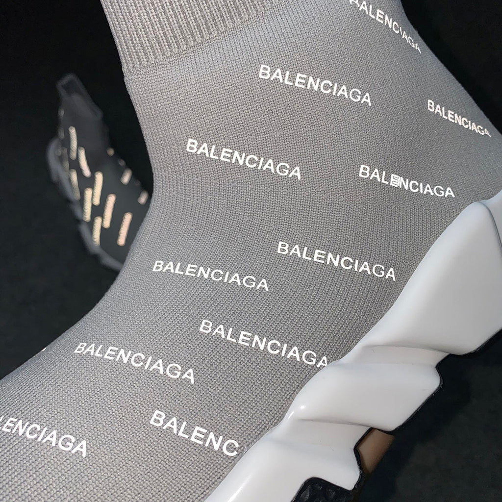 Balenciaga Speed Trainer Mid 'Allover Logo - 'Grey'